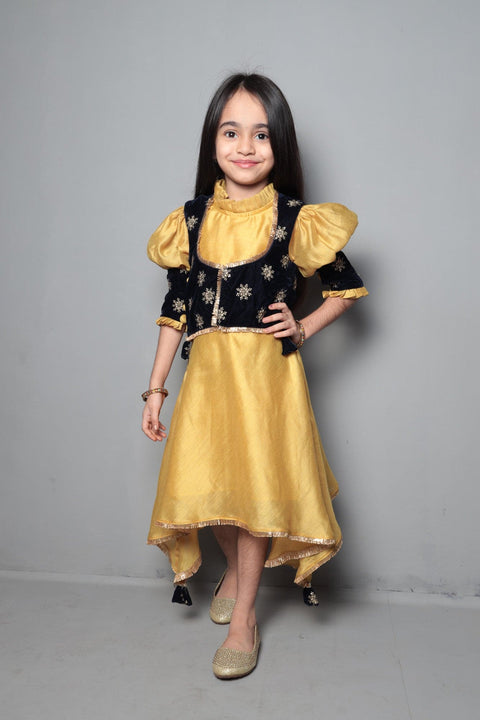 Pre-Order: Asymmetric Dress With Velvet Sequin Jacket