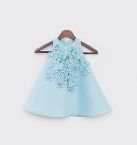 Pre Order: Blue A Line Lycra Dress