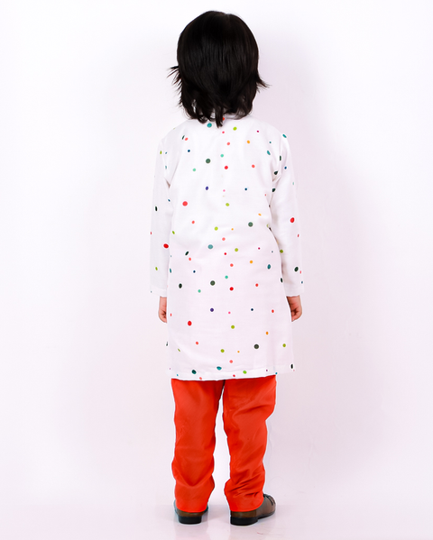 Pre-Order: Polka Lion Drape Kurta Set