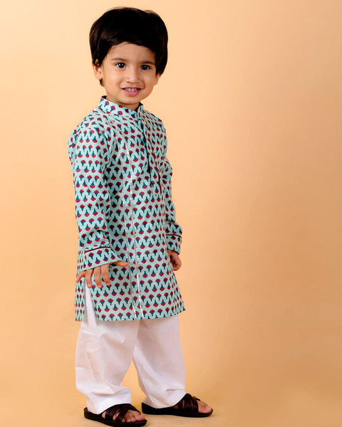 Pre-Order: Cotton Block print Kurta Set