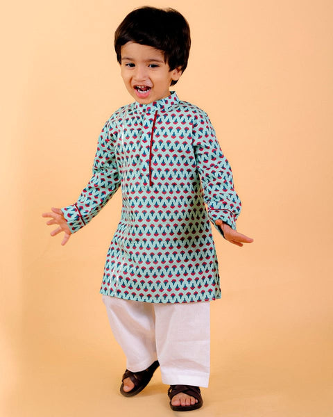 Pre-Order: Cotton Block print Kurta Set