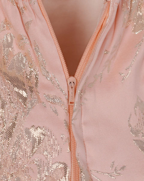 Pre-Order: Peach Gown with Pearl on Strips