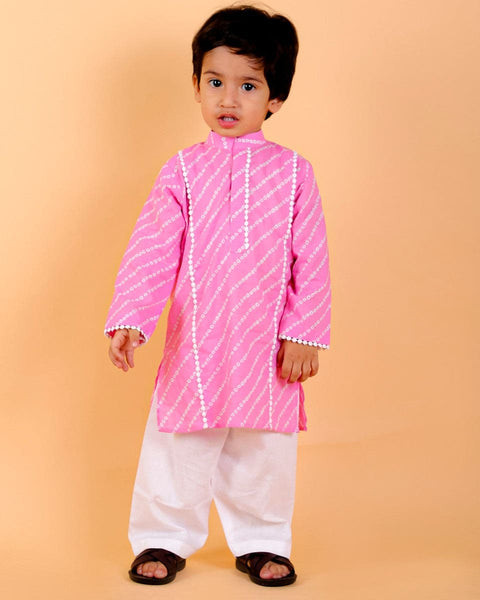Pre-Order: Cotton Bandhani print Kurta Set
