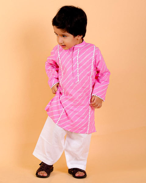 Pre-Order: Cotton Bandhani print Kurta Set