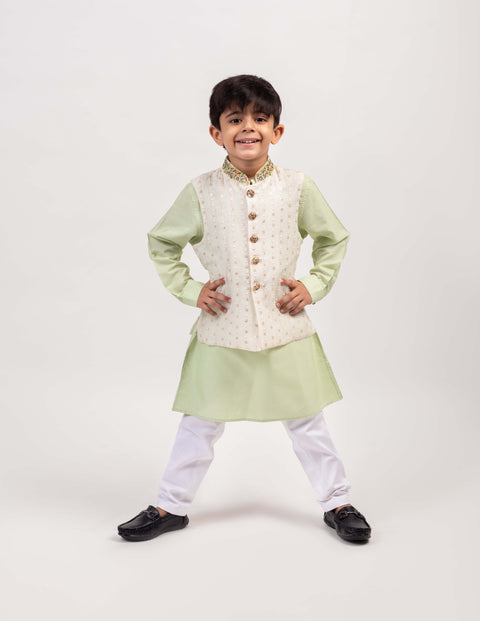 Pre-Order: Embellished Pista Green Bandhala set