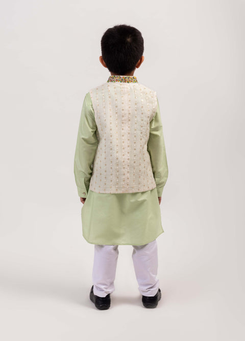 Pre-Order: Embellished Pista Green Bandhala set