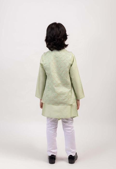 Pre-Order: Pista green Embellished Bandhgala set
