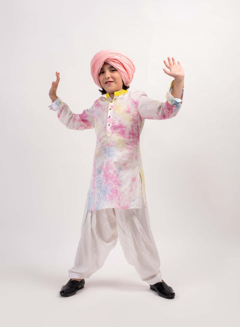 Pre-Order: Multi tie-dye printed kurta set