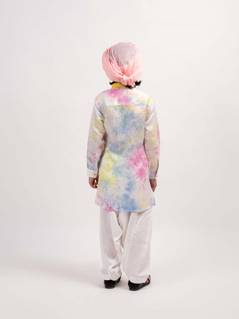 Pre-Order: Multi tie-dye printed kurta set