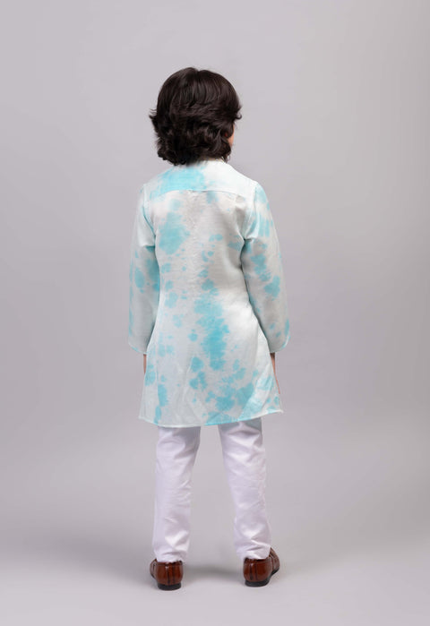 Pre-Order: Blue tie-dye kurta set