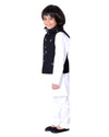 Pre-Order: Bee Embroidered Waiscoat with Pink Kurta and Pants