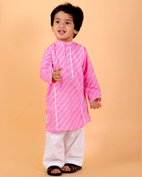 Pre-Order: Cotton Bandhani print Kurta Set