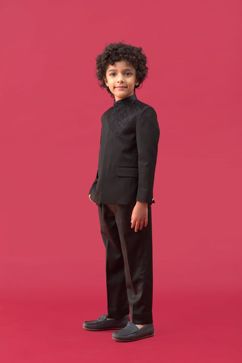 Pre-Order:  Black Jodhpuri Set with Cutdana Embroidery