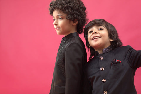 Pre-Order:  Black Jodhpuri Set with Cutdana Embroidery