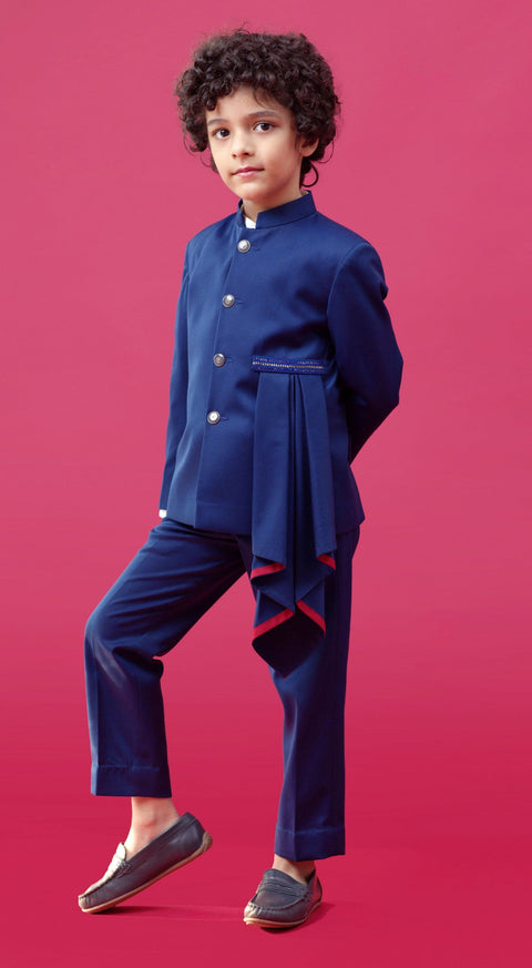 Pre-Order: Blue Jodhpuri with Drape