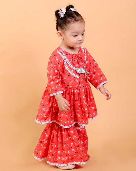 Pre-Order: Peach Sharara set