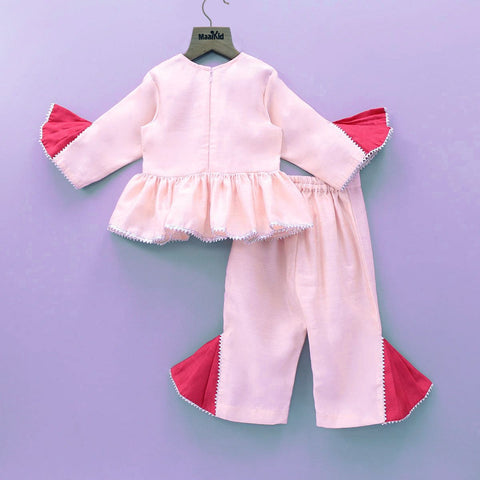 Pre-Order: Pink Peplum Style Top With Palazzo