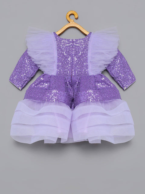 Pre-Order: Purple Sequins Ruffle Dress