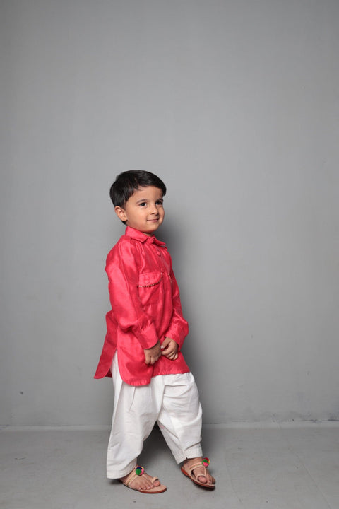 Pre-Order: Red Pathani Kurta With Patiala