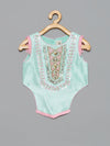 Pre-Order: Mint Embroidered Silk Palazzo Set