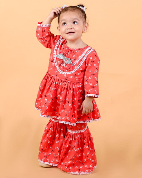 Pre-Order: Peach Sharara set