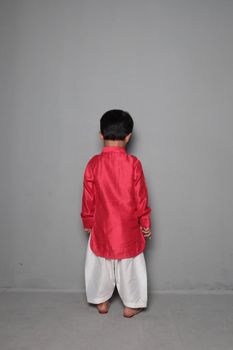 Pre-Order: Red Pathani Kurta With Patiala