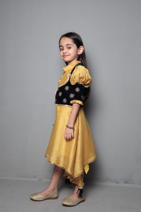 Pre-Order: Asymmetric Dress With Velvet Sequin Jacket