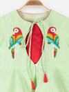 Pre-Order: Parrot Dhoti Set with peplum Jacket