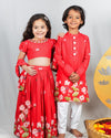 Pre-Order: Pichwai Red Lotus Kurta Set