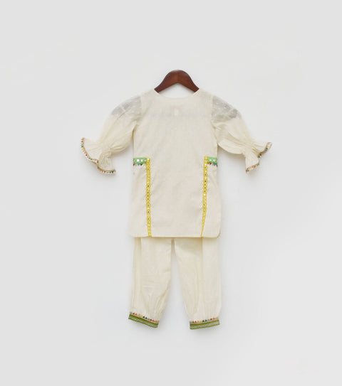 Pre Order: Off-White Self Kurti and Salwar