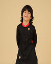 Pre-Order: Black Kurta with Pants and Scattered embroidery