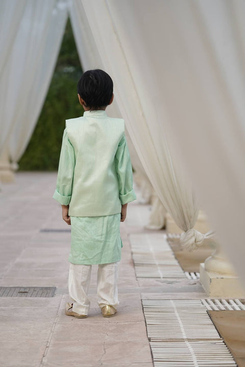 Pre Order: Green Sequins Embroidery Jacket and Kurta Pant