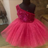 Pre-Order: Sparkle Pink One Shoulder Dress