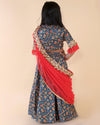 Pre-Order: Floral Top with Ghagra and Dupatta