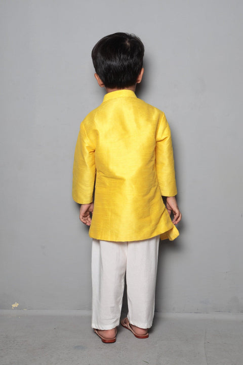 Pre-Order: Elephant Motif Asymmetric Sherwani And Churidar