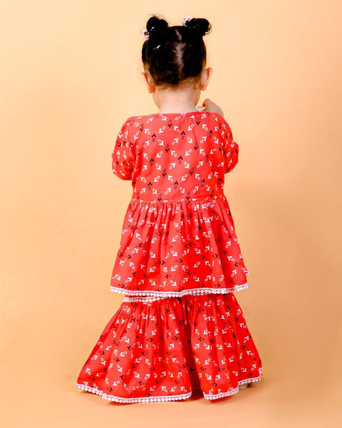 Pre-Order: Peach Sharara set