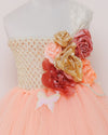 Pre-Order: White with Peach Flower Gown