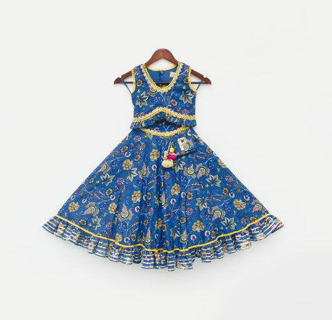 Pre Order:  Blue Print Lehenga Choli