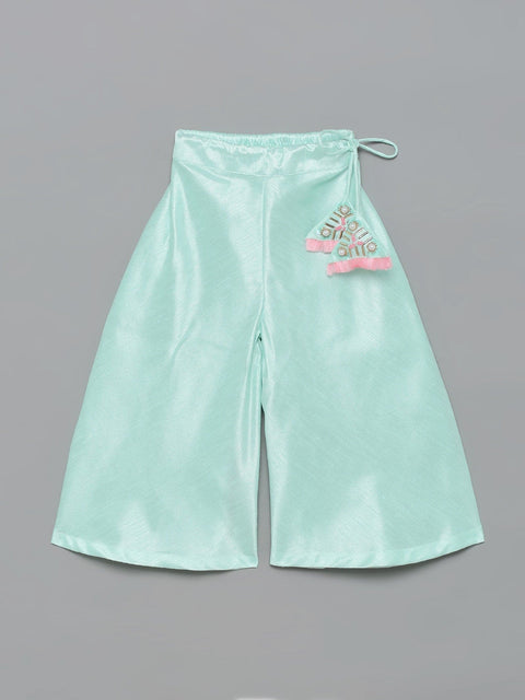 Pre-Order: Mint Embroidered Silk Palazzo Set