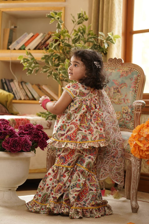 Pre Order:  Floral Print Kurti Sharara