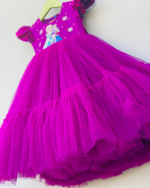 Pre-Order: Purple Embellished Elsa & Anna Dress