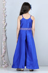 Pre-Order: Silk Jumpsuit with Thread Embroidery on Flare and Detachable Belt
