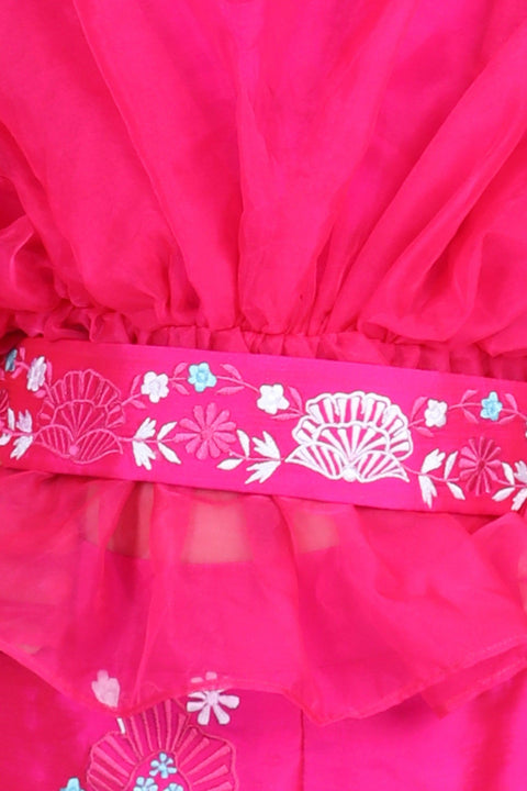 Pre-Order: Organza Pleated Top with Silk Embroidered Pants
