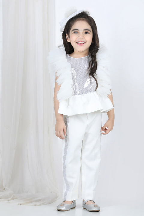 Pre-Order: Peplum Top with Pants with Sequence detailing