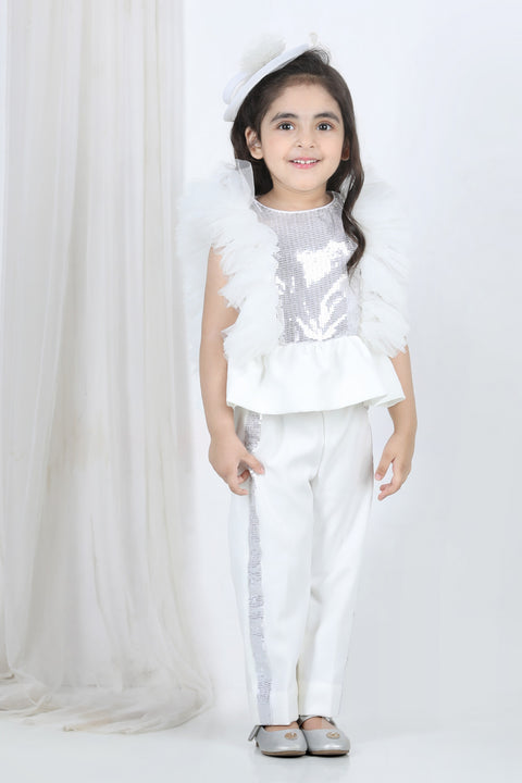 Pre-Order: Peplum Top with Pants with Sequence detailing