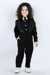 Pre-Order: Pintex Shirt with Golden piping Suspender Pants, Double colour Bow