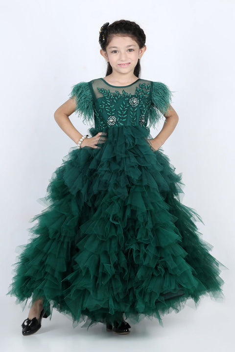 Pre-Order: Tulle Dress with thread embroidery and Swarovski Embellished Empire