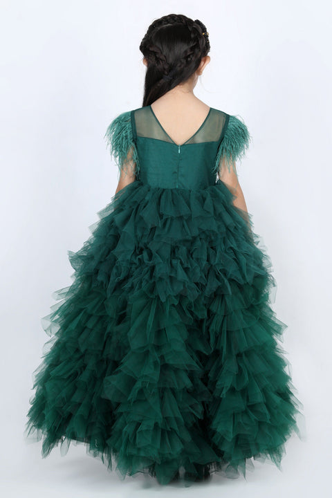 Pre-Order: Tulle Dress with thread embroidery and Swarovski Embellished Empire