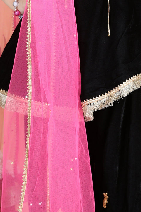 Pre-Order: Velvet Suit with Zari Embroidery on Top and Bottom