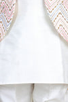 Pre-Order: Silk Kurta with Thread Embroidery Open Coat